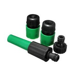 Garden Hose Pipe Connector & Nozzle Set 4s 1/2"