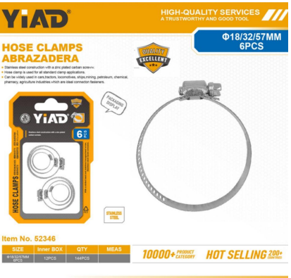 Yiad Hose Clamp 6 Pec (18-32-57mm)