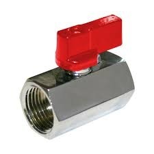 Mini Valve Steel Red Handle 15mm FxF
