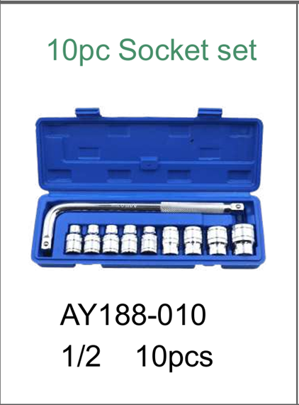 Socket 1/2" Set 10 Pec Box