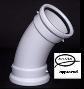 110mm 45deg Long Radius Bend SV Plain Satas