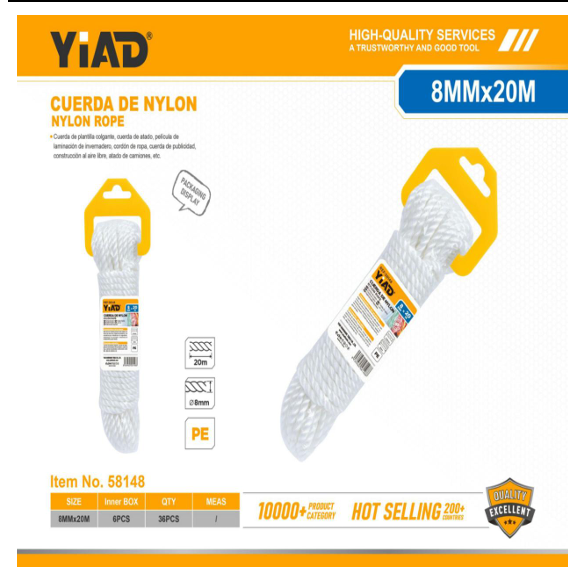 YIAD PE Rope 8mm x 20m